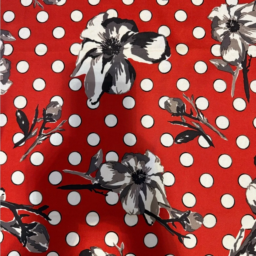Jumbo Christian Dior Red Floral Polka Dot Scarf all scarves are 40-50% off